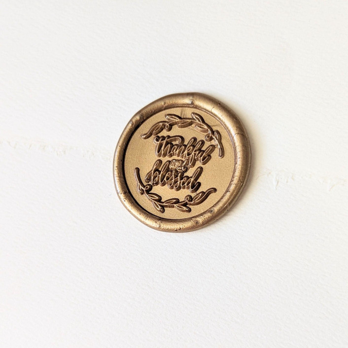 Thankful & Blessed- Customizable Color- Set of 25 Hand-crafted Wax Seals