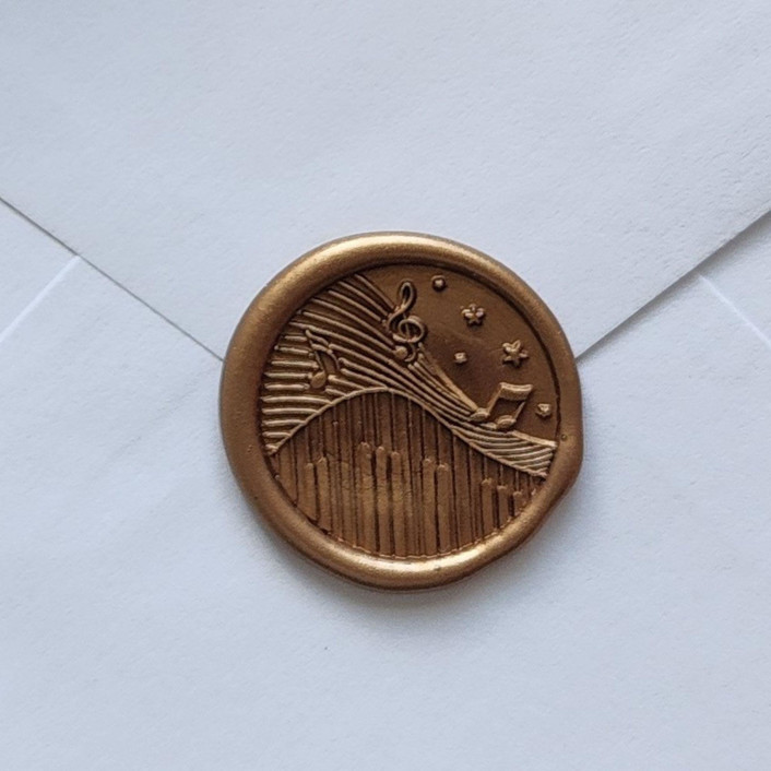 Customizable Color Music Self-adhesive Wax Seals, Set of 5