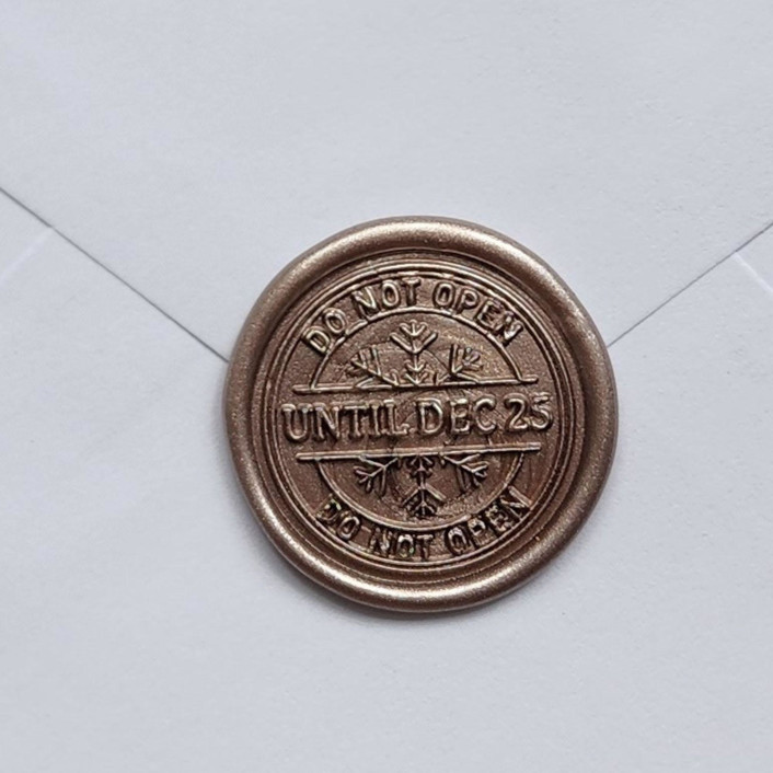 Customizable Color "Do Not Open Until Dec. 25" Wax Seals, Set of 5