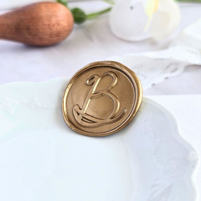 MIN-W8Y-MXW - Playful Cursive Monogram- Customizable Color- Set of 25 Hand-crafted Wax Seals