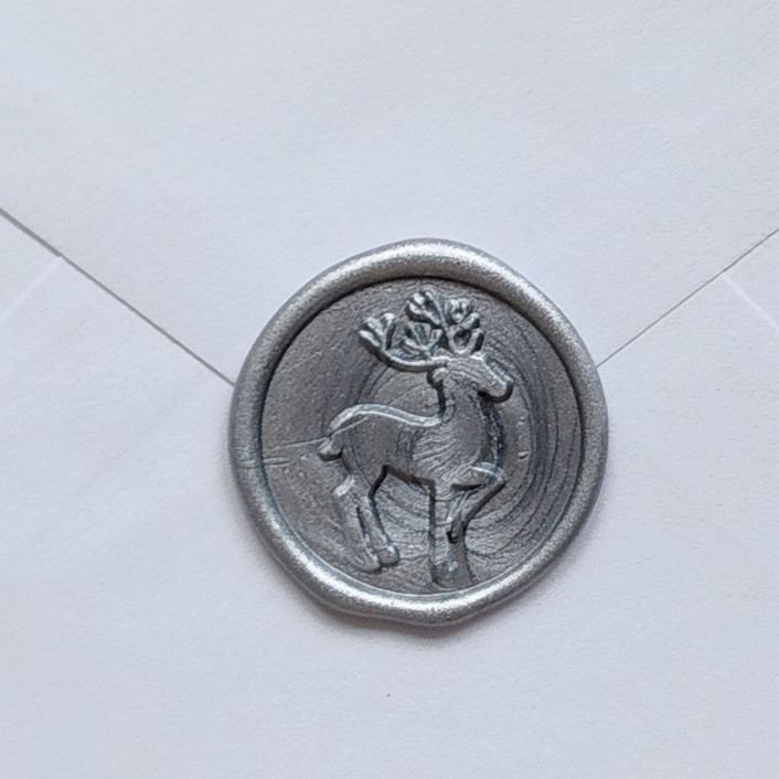 Customizable Color Reindeer Wax Seals, Self-Adhesive Seals, Set of 5