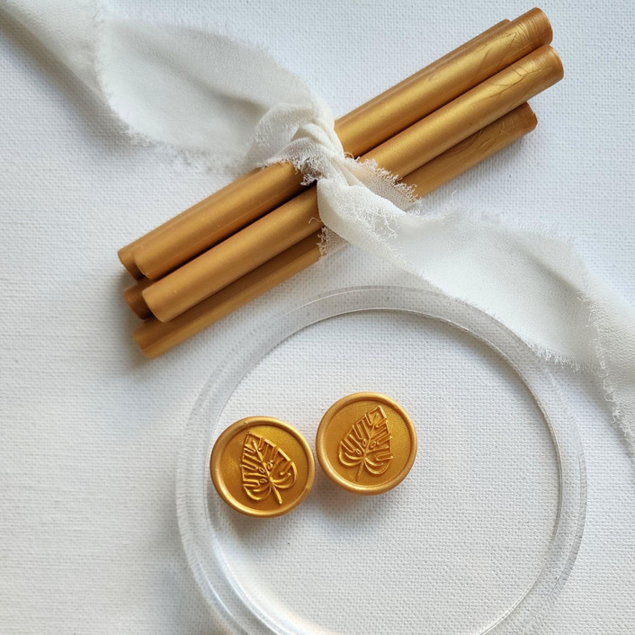 Monstera Wax Seals in Gold Wax Seals by MC silverlinings Minted