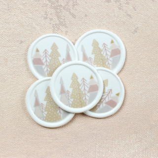 This is a multicolor wax seals by Clove and Cedar Design called pink christmas tree wax seals for holiday cards and winter weddings | set of 25 in standard