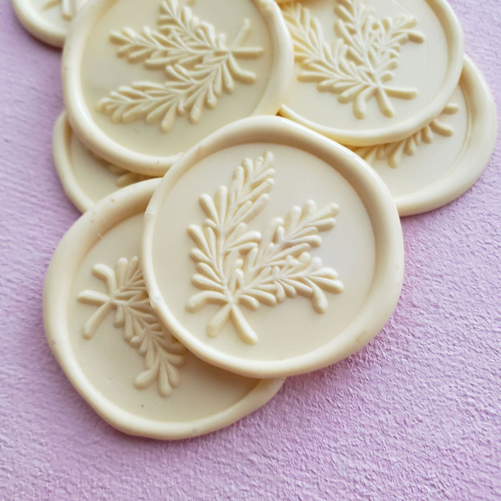 Light Yellow Botanical Rosemary Sprig Wax Seal (pack of 10)