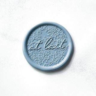 This is a blue wax seals by Abby Choi called at last in dusty blue, pack of 10 in standard