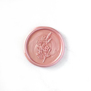 This is a pink wax seals by Abby Choi called delicate flower wax seal in blush, pack of 10 in standard