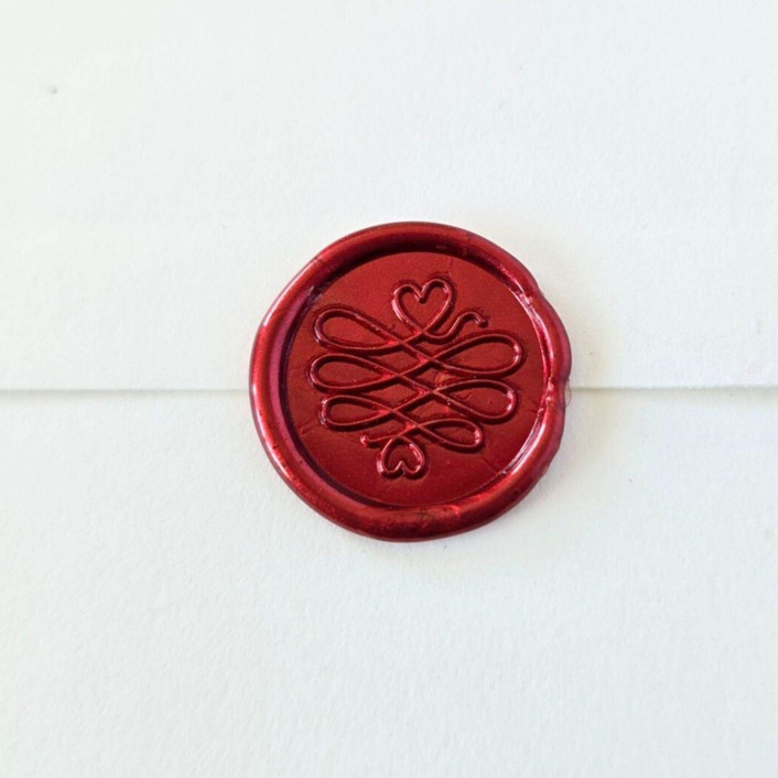 Heart Flourish- Customizable Color- Set of 25 Hand-crafted Wax Seals