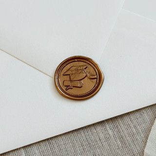 This is a bronze wax seals by Maria Ferrer G. called antique gold graduation wax seal stickers |set of 10 in standard