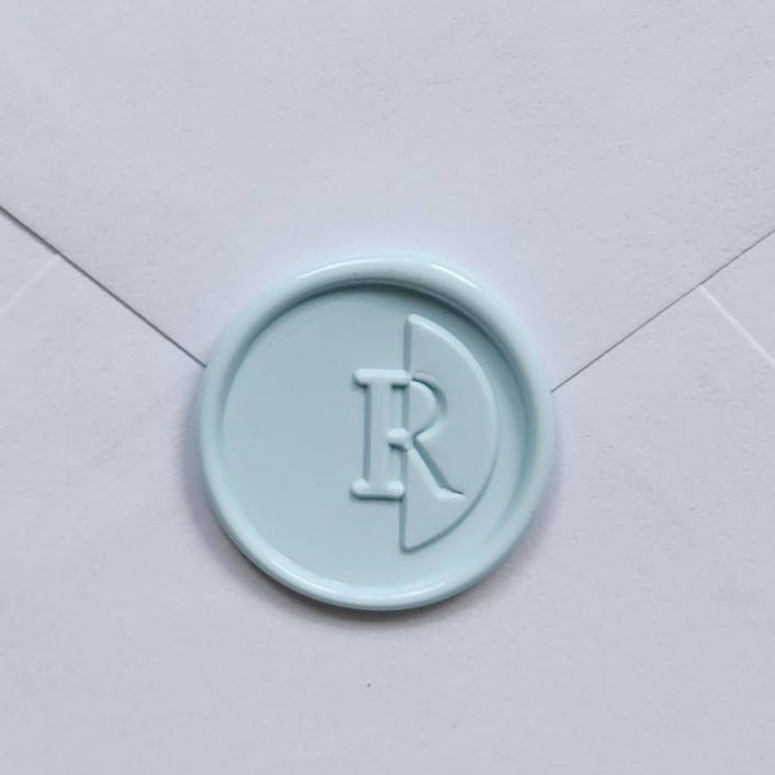 Customizable Color "R" Monogrammed Self-adhesive Wax Seals, Set of 5