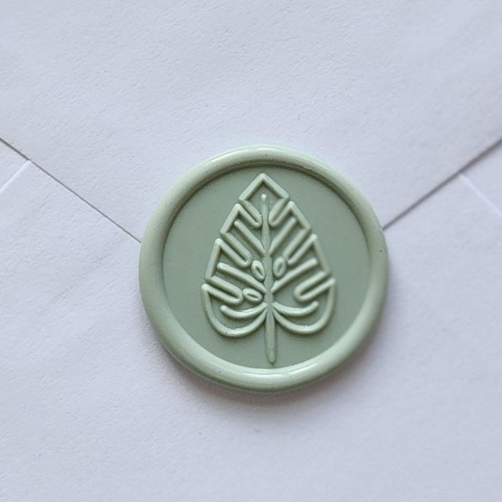 Customizable Color Monstera Self-Adhesive Wax Seals, Set of 5