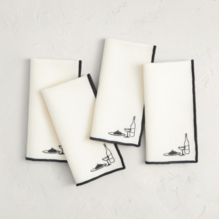 This is a cream table linens by Ani Somi called wine and dine in standard