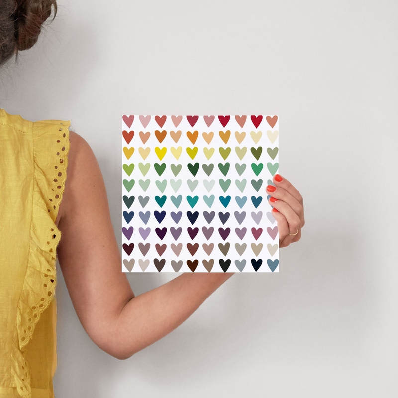 Paper Hearts Wall Art Prints by InkDot Minted