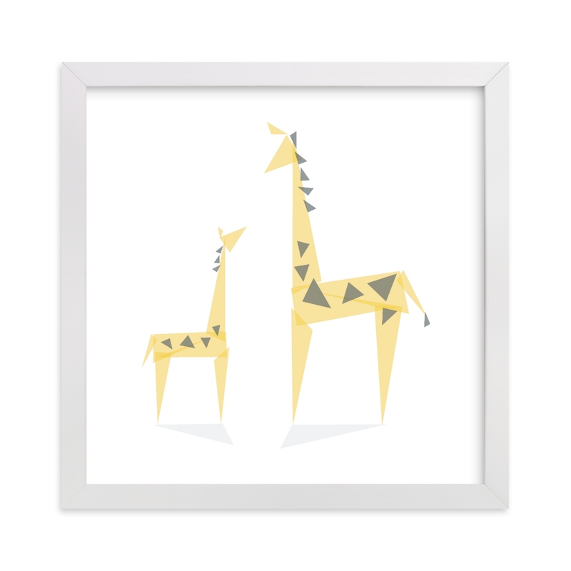 Geometric Giraffe Mother And Baby Drawing Limited Edition Art Print By Ine Szpak