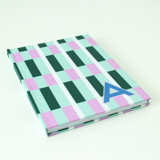 This is a multicolor journals by Clairebella called custom maxi mint single initial journal in standard