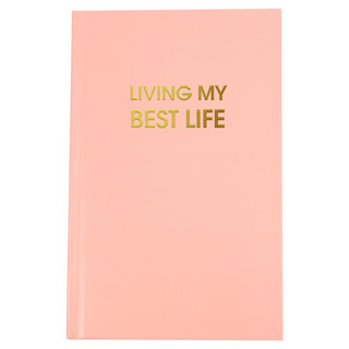 This is a pink journals by Chez Gagné called living my best life - bellini pink hardcover journal in standard