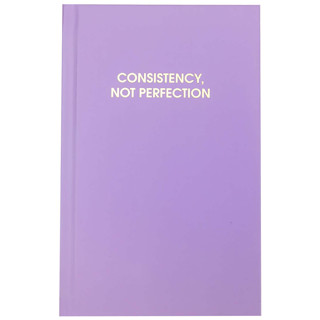 This is a purple journals by Chez Gagné called consistency not perfection - lilac hardcover journal in standard