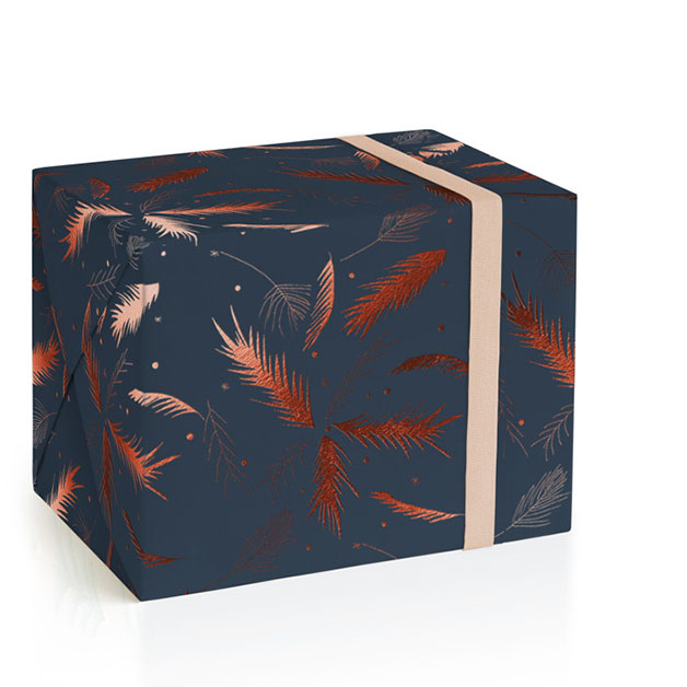 This is a evergreen wrapping paper by Lizzie Bowman called evergreen sprigs in standard
