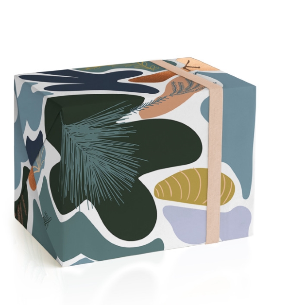 This is a turquoise wrapping paper by Stephanie C Martinez called abstract christmas at sea in standard