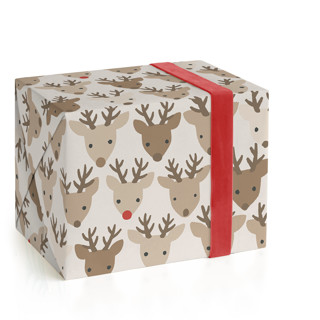 This is a almond wrapping paper by Jessie Steury called red nose in standard