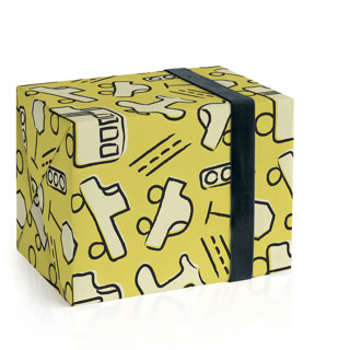 This is a sunshine wrapping paper by Lehan Veenker called chalky transportation in standard