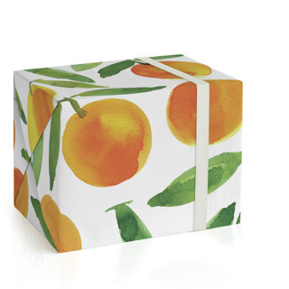 This is a orange wrapping paper by Alexandra Dzh called sweet oranges in standard