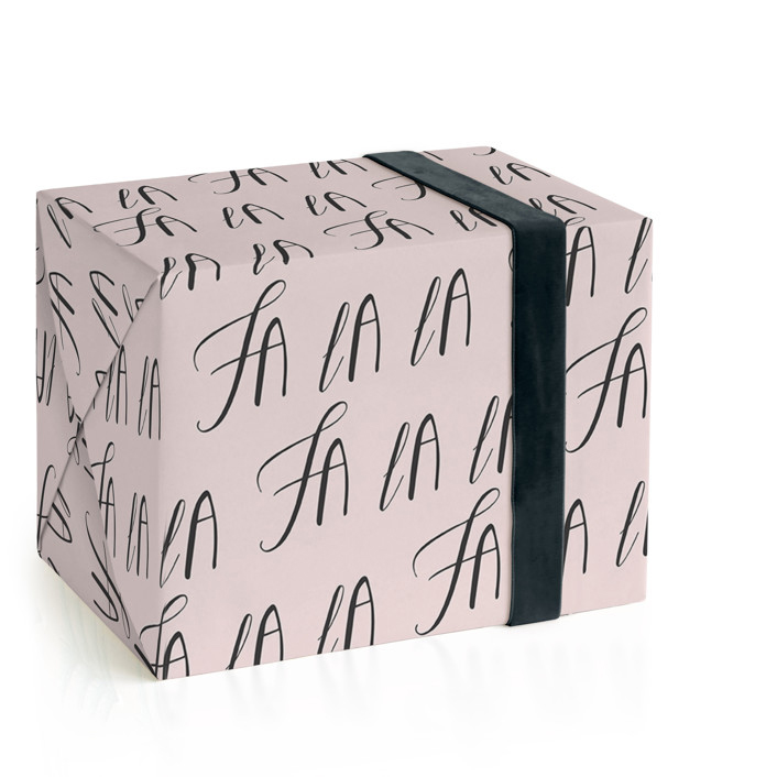 This is a blush wrapping paper by Hudson meet Rose called fa la la in standard