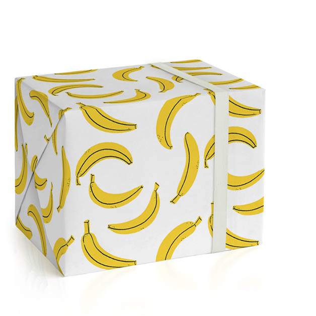 This is a banana wrapping paper by mo kelley called simply bananas in standard