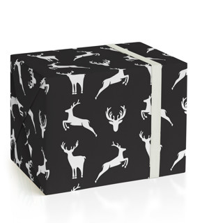 This is a midnight wrapping paper by Teju Reval called reindeer in standard