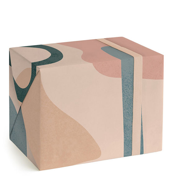This is a blush wrapping paper by Kelly Schmidt called desert abstract in standard