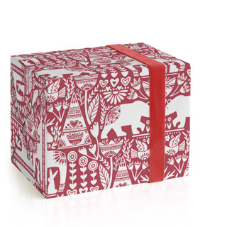 This is a holly berry wrapping paper by Jessie Steury called scandi fauna in standard