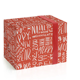 This is a santa suit wrapping paper by Claudia Orengo called one world in standard