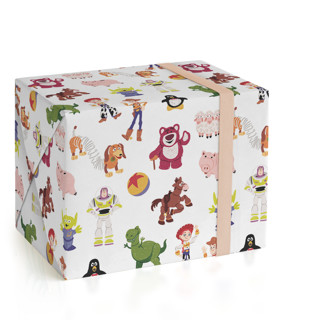 This is a candy wrapping paper by Rebecca Smith called andy's toys from disney and pixar in standard