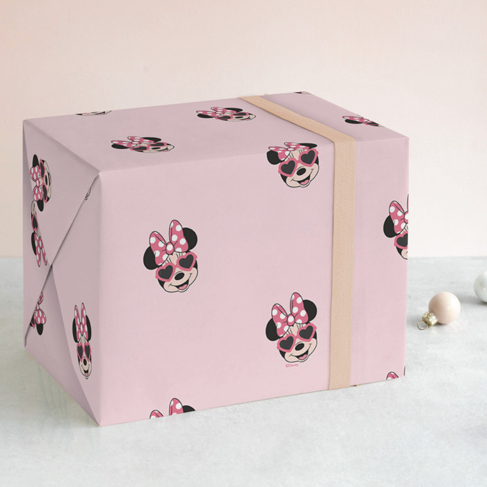 "Shine Bright Disney Minnie Mouse" - Whimsical & Funny Wrapping Paper Sheets in Bubblegum by Kacey Kendrick Wagner.