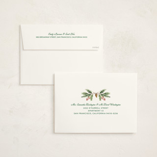 This is a vanilla holiday photo cards with standard by Erika Firm called vanilla pine printing on signature in grand