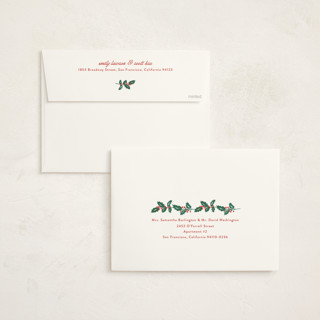 This is a eggnog holiday photo cards with standard by Amy Kross called classic holly printing on signature in grand