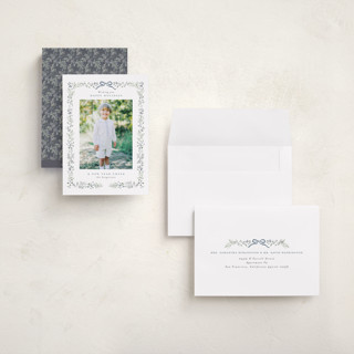 This is a bluebell holiday photo cards with standard by Itsy Belle Studio called bountiful boughs printing on recycled smooth signature in grand