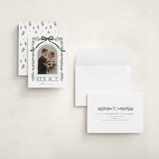 This is a leaf holiday photo cards with standard by BR Designs called joyful-bow printing on recycled smooth signature in grand