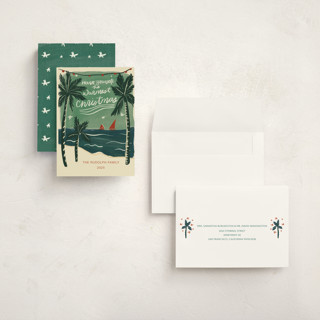 This is a verdant sea holiday photo cards with standard by Angel Walker called palm warm printing on signature in grand