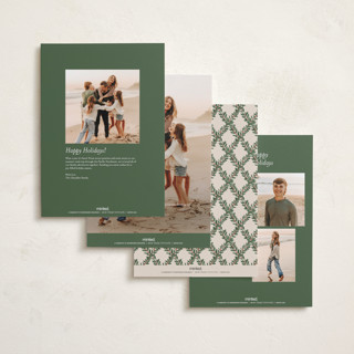 This is a eggnog holiday photo cards with standard by Leah Bisch called holly trellis printing on recycled smooth signature in grand