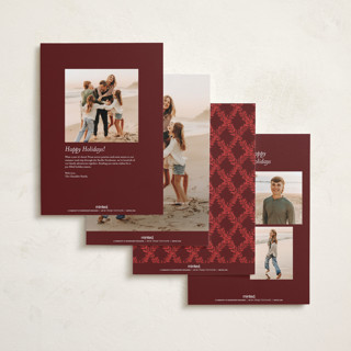 This is a holly berry holiday photo cards with standard by Leah Bisch called holly trellis printing on recycled smooth signature in grand