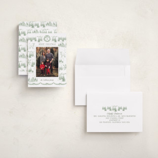 This is a forest holiday photo cards with standard by Petra Kern called winter mountain tale printing on recycled smooth signature in grand