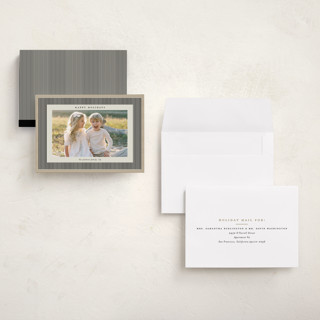 This is a coal holiday photo cards with standard by Carolyn Nicks called chickadee printing on recycled smooth signature in grand