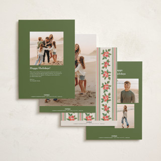 This is a buttercream holiday photo cards with standard by Christy Hy Lee called nostalgic wallpaper printing on recycled smooth signature in grand