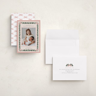 This is a blush holiday photo cards with standard by Itsy Belle Studio called sugarpine printing on recycled smooth signature in grand