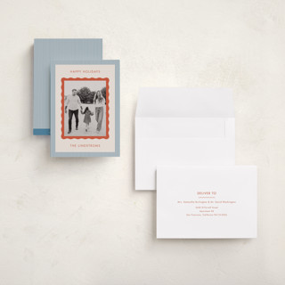 This is a beach holiday photo cards with standard by Kelly Schmidt called wavy edge printing on recycled smooth signature in grand