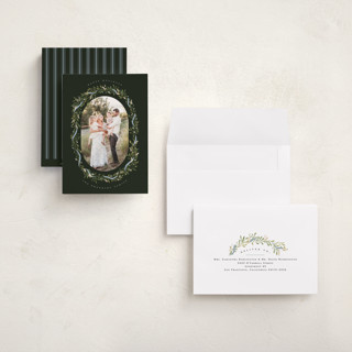 This is a juniper berry holiday photo cards with standard by Erin L. Wilson called juniper garland printing on signature in grand