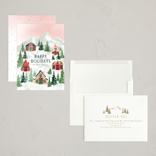 This is a dawn holiday photo cards with standard by Petra Kern called mountaineer printing on signature in grand