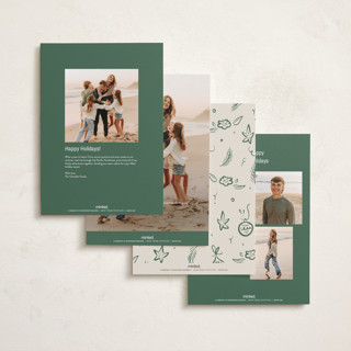 This is a pine holiday photo cards with standard by Ani Somi called happy little holidays printing on signature in grand