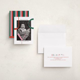This is a holly holiday photo cards with standard by Annie Holmquist called big joy printing on signature in grand