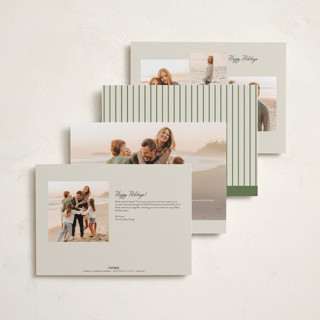 This is a salmon holiday photo cards with standard by Ellen Schlegelmilch called script & stripes printing on recycled smooth signature in grand